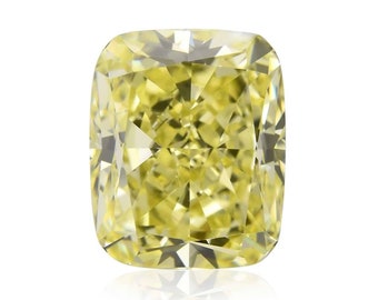 0.91 Carat Fancy Yellow Natural Loose Diamond Cushion Cut, VS1 Clarity, GIA Certified Rare Gift Diamonds For Jewelry Making Handmade Jewelry