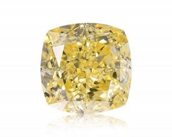 1.23 Carat Fancy Yellow Natural Loose Diamond Cushion Shape, VVS2 Clarity, GIA Certified Rare Gift For Personalized Jewelry Handmade Jewelry