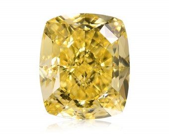 0.55 Carat Fancy Intense Yellow Natural Loose Diamond Cushion Cut, VS1 Clarity, GIA Certified Rare Gift Handmade Jewelry Diamonds For Crafts