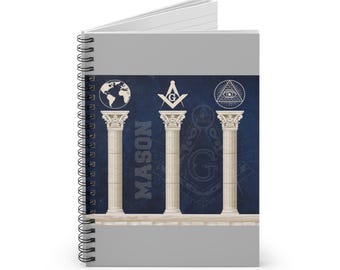 Masonic Spiral Notebook – Freemason Symbol Journal, Ruled Line