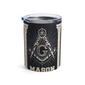 Masonic Tumbler, Freemason Drinkware, Masonic Symbol Cup, Freemasonry Gift, Masonic Lodge Decor, Freemason Gift Idea, Masonic Brotherhood