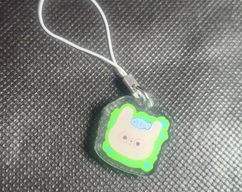 Llavero de conejito pez kawaii para teléfono