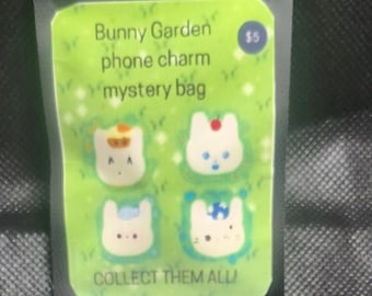 Llavero de conejito misterioso de jardín Kawaii