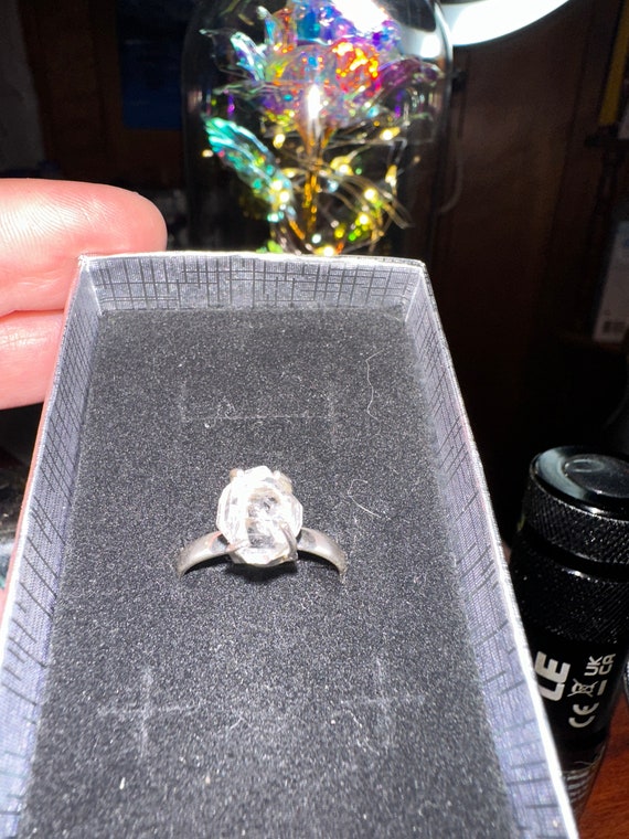 Herkimer Diamond Double Terminated Ring