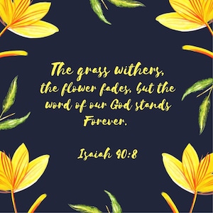 Isaiah 40:8 Inspirational Bible Verse Wall Art Encouraging Scripture Beautiful Art