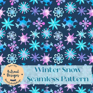 Winter Snow Repeating Seamless Pattern Design,Tiling Design,Digital Paper,Fabric Pattern,Commercial Use,Digital Download