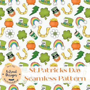 St.Patricks Day Seamless Pattern,Digital Pattern,Pattern Design,Fabric Pattern,Repeat Pattern,Digital Download