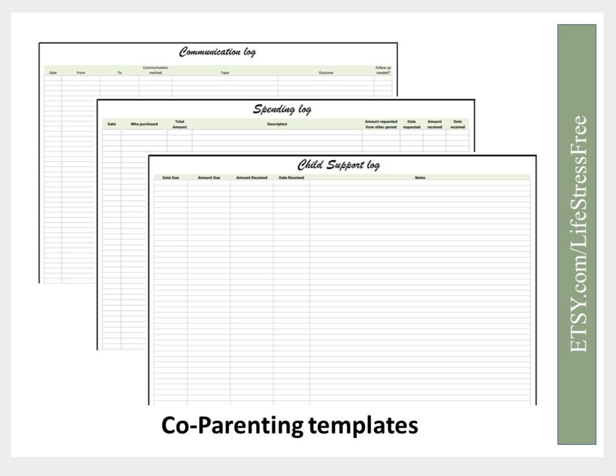 Divorce Planner, Divorce Spreadsheet, Custody Calendar, Child Custody