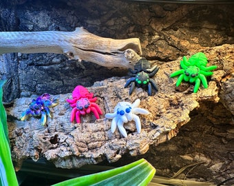 3D Printed, Articulated, Jumping Spider, mystery bundle packs, color varies, includes 6 spiders