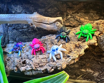 3D Printed, Articulated, Jumping Spider, mystery bundle packs, color varies, includes 3 spiders