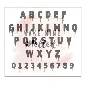 Dripping Letters, ABC & Numbers 0-9; all with slime drip SVG,PNG