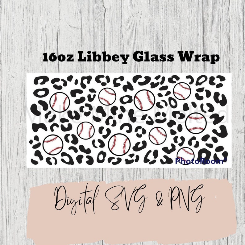 16 Oz Libbey Glass Wrap Baseball Baseball Mom Softball Mom | Etsy