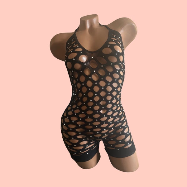 Exotic Dancewear Fishnet Bodysuit