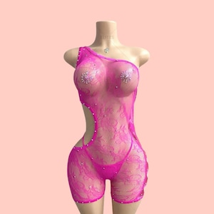 Exotic Dancewear Fishnet Bodysuit Lingerie