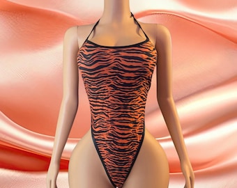 Exotic Dancewear Bodysuit Tiger Rave Festival