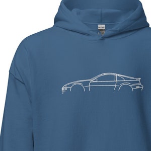 Embroidered Nissan 300zx Car Silhouette Unisex Hoodie, Z32 JDM Hoodie, Perfect Gift Idea