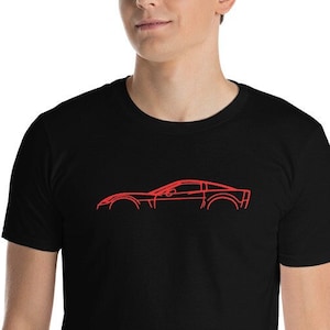 Customizable Z06 Car Corvette Outline Silhouette Short-Sleeve Unisex T-Shirt, Gift Idea