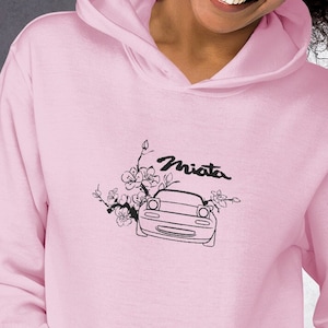 Sudadera unisex con capucha y bordado de cerezo en flor de Miata Sakura