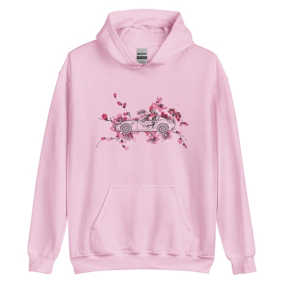Miata Cherry Blossom Hoodie, Light Colors White/Pink/Blue/Gray/Green