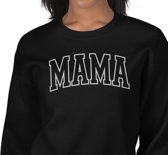 Embroidered Mama Crewneck Sweatshirt, Customizable Mom Gift