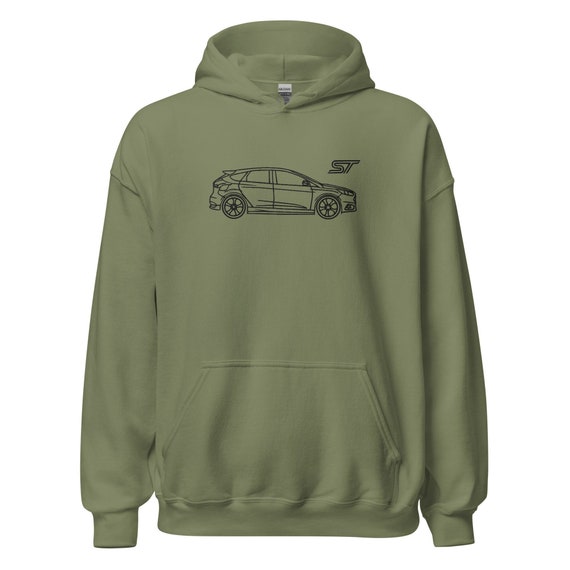 Ford Focus ST Embroidered Silhouette Unisex Hoodie, Car Hoodie, Perfect Gift Idea