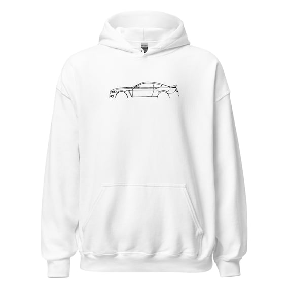 Shelby Mustang GT350 Embroidered Car Silhouette, Unisex Hoodie, Gift Idea