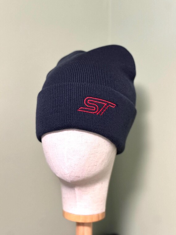 Embroidered Ford ST Knit Beanie, Car Enthusiast Hat