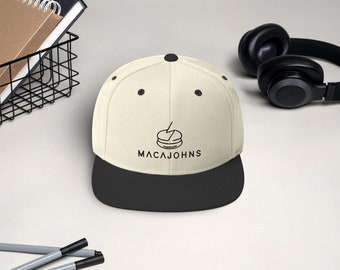Macajohns Snapback Hat - Black Embroidered