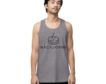 Macajohns Men’s premium tank top - Black Text