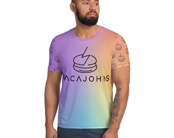 Macajohns All-Over Print Men's Athletic T-shirt -Rainbow