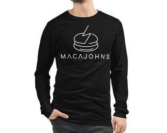 Macajohns Unisex Long Sleeve Tee - White Text