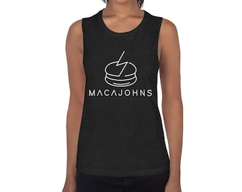 Macajohns Ladies’ Muscle Tank - White Text