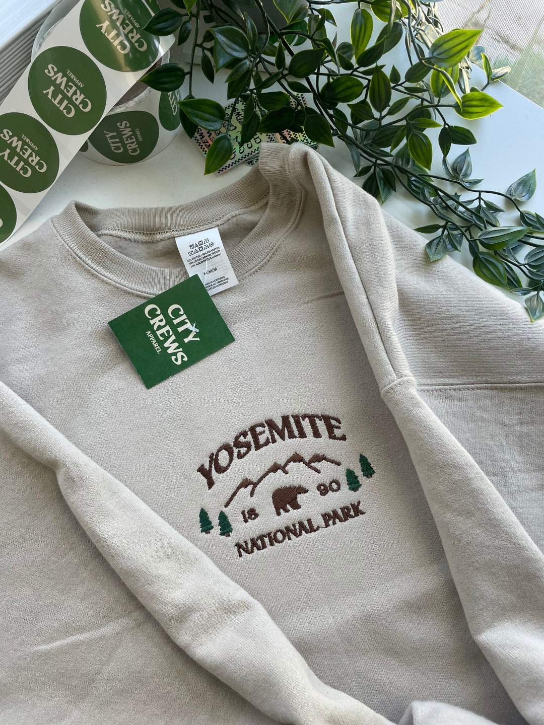 Yosemite Embroidered Sweatshirt Yosemite Sweatshirt National Etsy