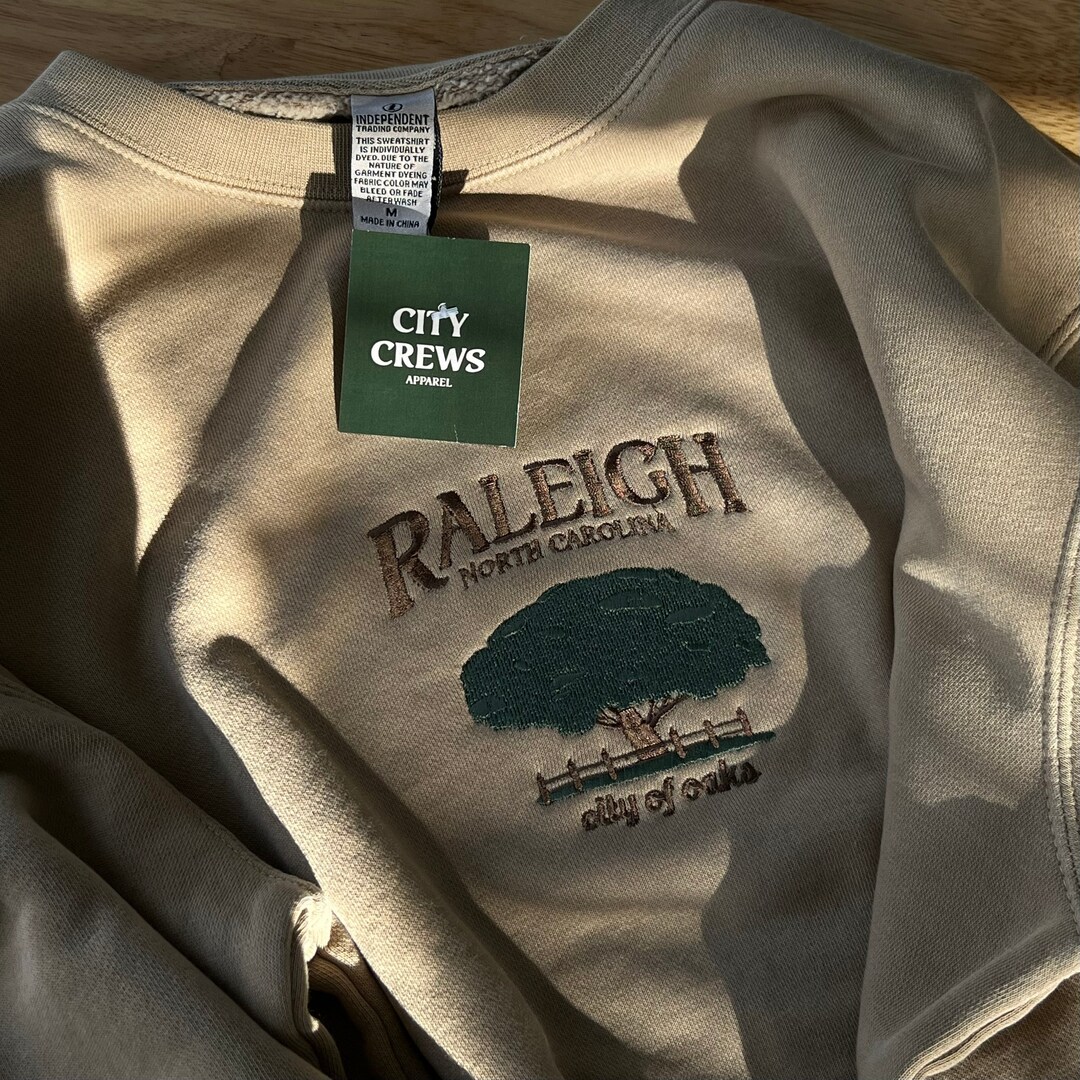 Raleigh Embroidered Sweatshirt, Raleigh North Carolina Crewneck, North Carolina Sweatshirt, City