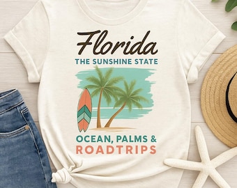 Retro Florida Beach PNG: Tropical Surfboard Design (Digital Download)