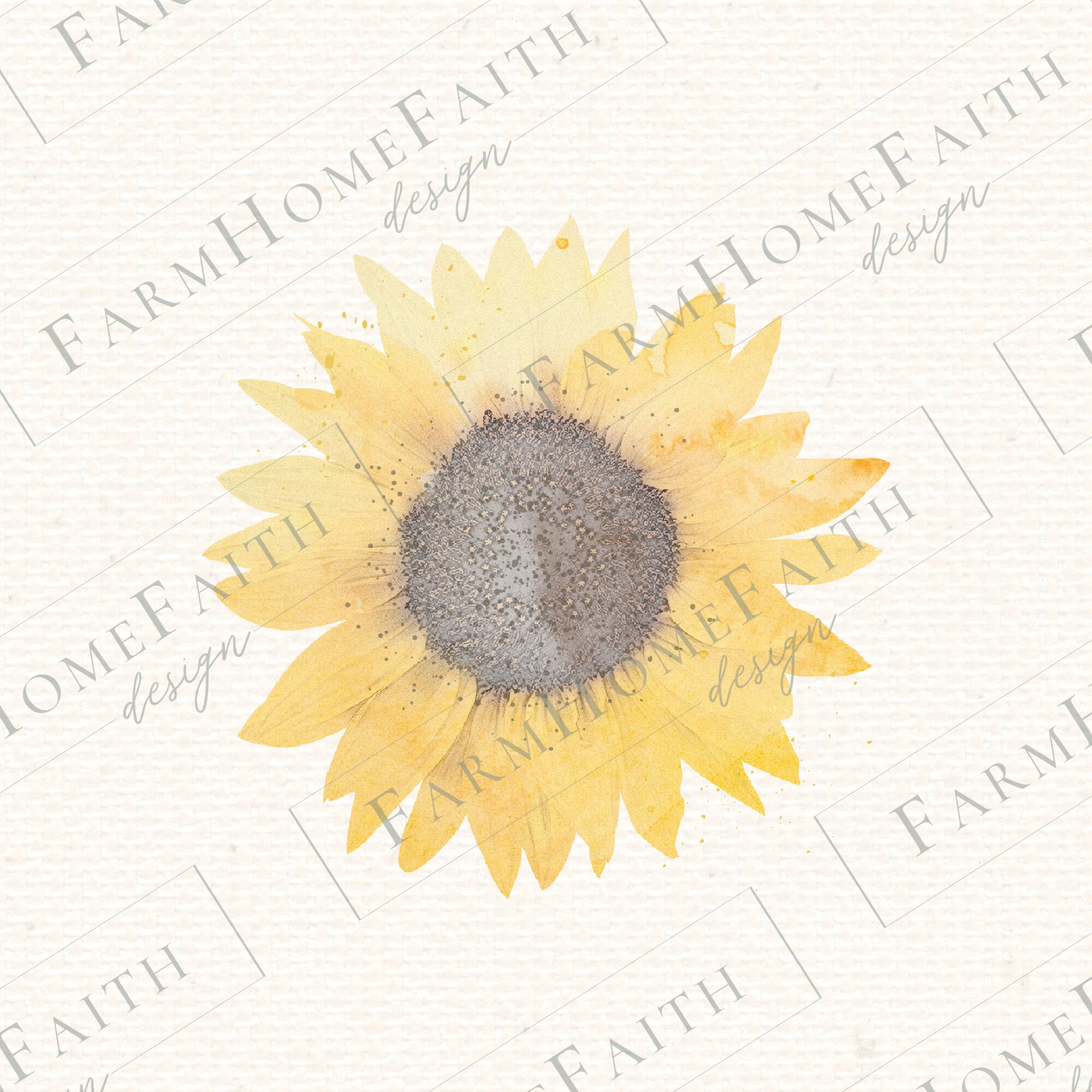 Watercolor Sunflower Farmhouse Printable Clip Art Bundle PNG ...