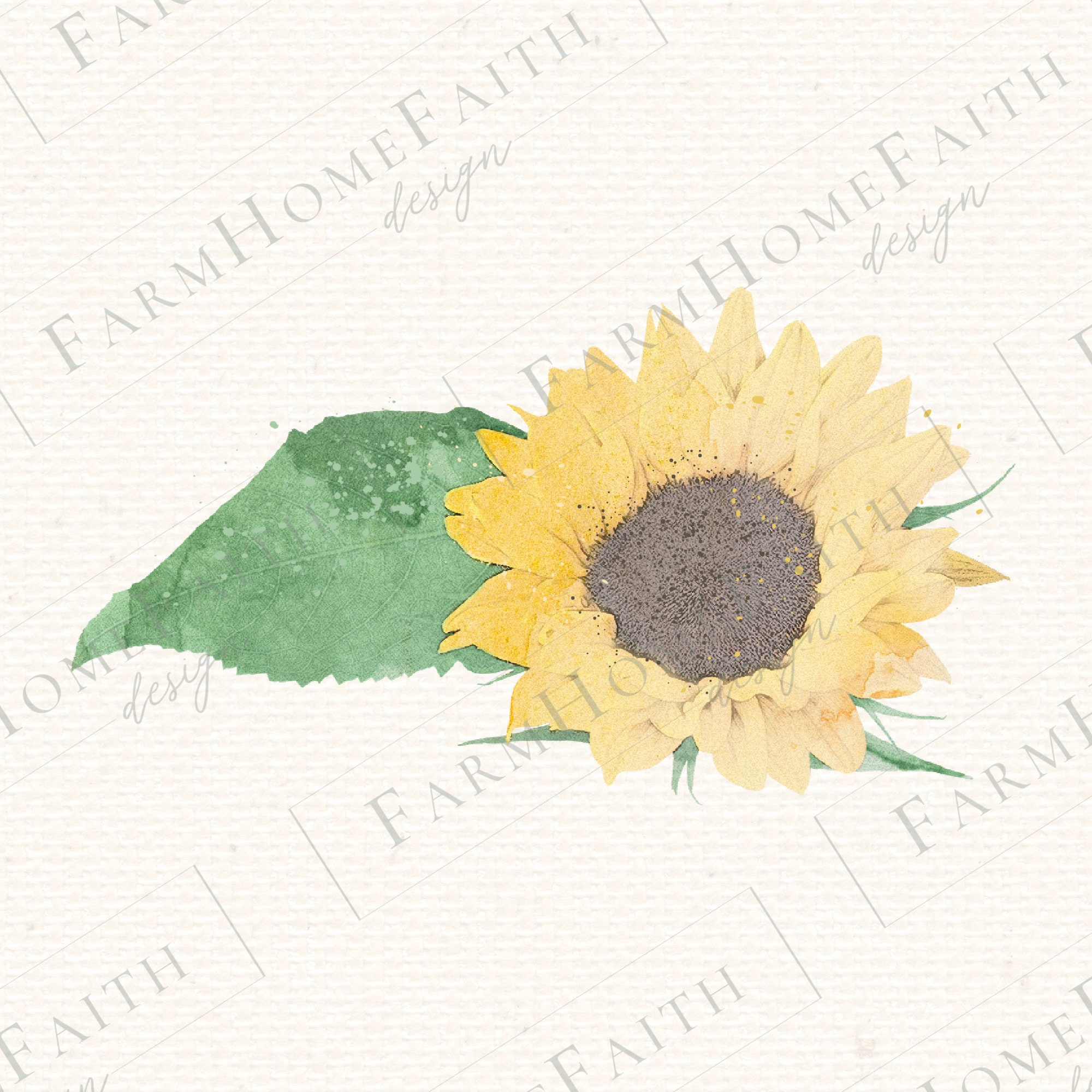 Watercolor Sunflower Farmhouse Printable Clip Art Bundle PNG ...