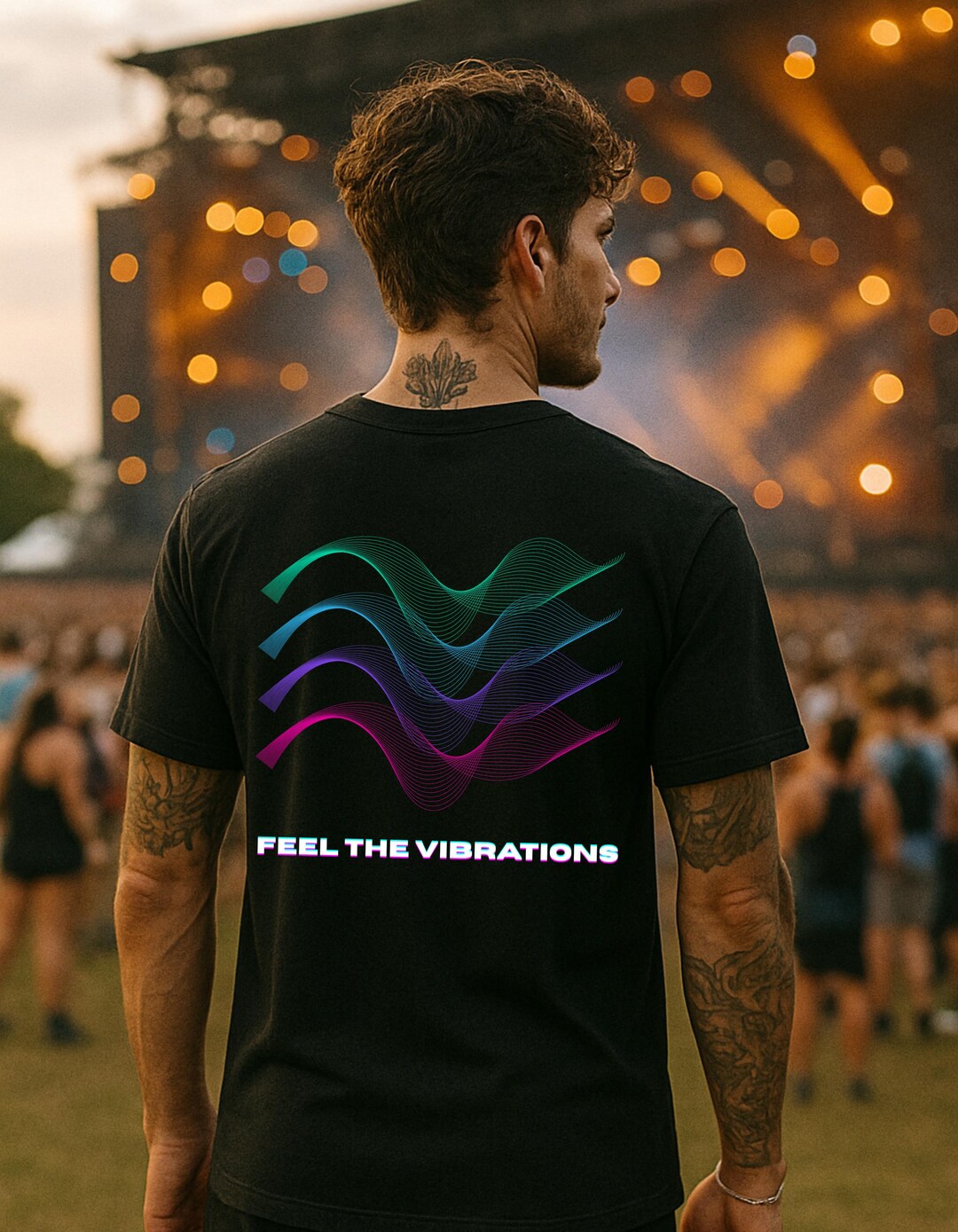Feel the Vibrations Cooling Rave T-shirt, Rave Outfit, Festival Fashion ...