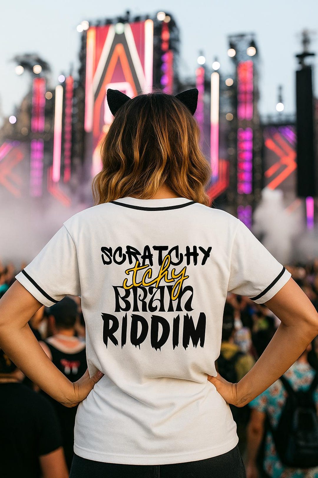 Subtronics Jersey Scratchy Itchy Brain Riddim, Button-up, Rave Outfit ...