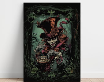 Mad Hatter Hutmacher Disney Alice Leinwand 40x60cm