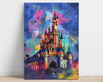 Disney Schloss Disneyland Paris 40x60cm Leinwand