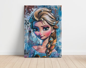 Elsa Disney Frozen Eiskönigin Leinwand 40x60cm Canva Geschenk Geburtstag 6597