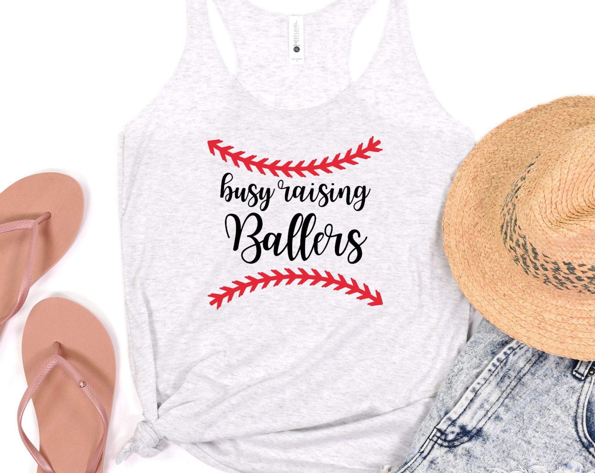 Discover Busy Raising Ballers Tank Top, Women's Baseball Tank Top