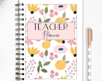 Druckbare Lehrer-Planer|Lehrer-Planer-Seiten|Lektions-Planer|Tagesplaner|Homeschool-Planer|Lehrer-Blumenplaner|A4 Planer