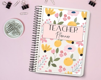Printable Teacher Planner|Teacher Planner Pages|Lesson Planner|Daily Planner|Homeschool Planner|Floral Teacher Planner|A5 Planner