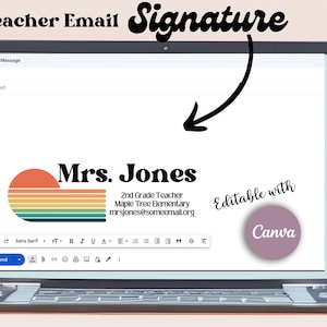 E-mailhandtekening voor docent|Sjabloon voor e-mailhandtekening|Sjabloon voor afmelden voor e-mail|Gmail-handtekening|Digitale handtekening|Handtekening voor retro-leraar