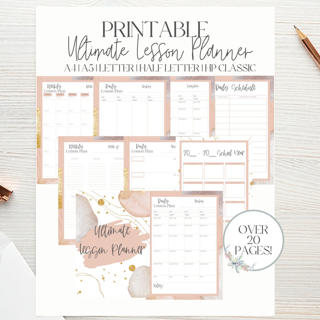 Printable Lesson Plan|teacher Planner Pages|lesson Planner|daily ...