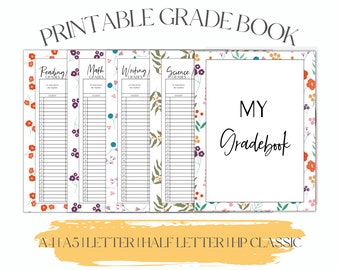 Teacher Gradebook|Gradebook|Teacher Planner|Teacher Planner Pages|Editable Teacher Planner|Printable Gradebook|Homeschool Planner