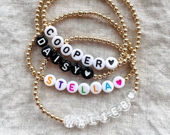Personalized 14k Gold-Filled Beaded Name Bracelet