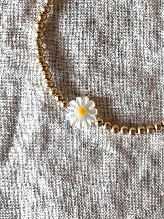 Limited Edition* Daisy 14K Gold-Filled Beaded Bracelet, 1/20 14K Gf, Beaded Bracelet, Flower Bead, Daisy, Mom Gift, Dog Mom Gift, Bracelet Limited Edition* Daisy 14K Gold-Filled Beaded Bracelet, 1/20 14K Gf, Beaded Bracelet, Flower Bead, Daisy, Mom Gift, Dog Mom Gift, Bracelet